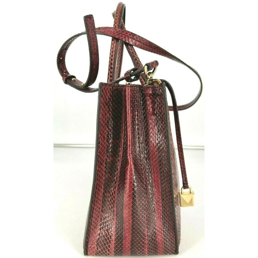 MICHAEL KORS Red Snake Print Mercer Large Convertible Tote Bag - Picture 4 of 10